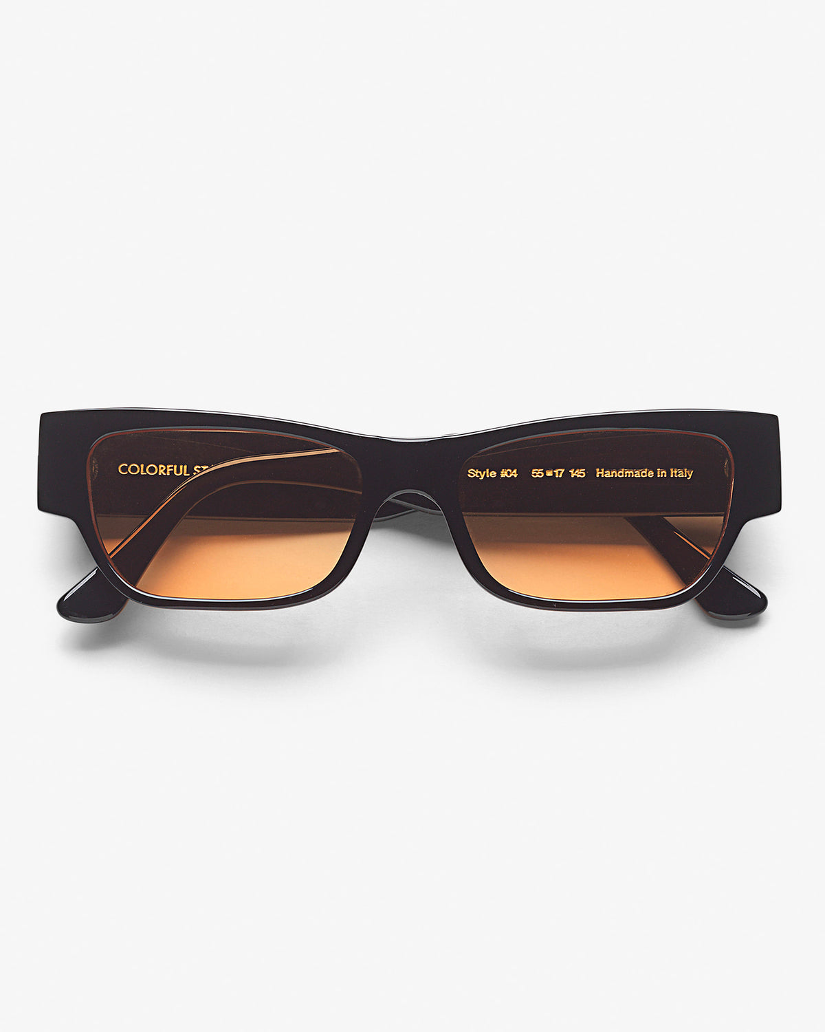 Sunglass 04 - Deep Black Solid - Orange