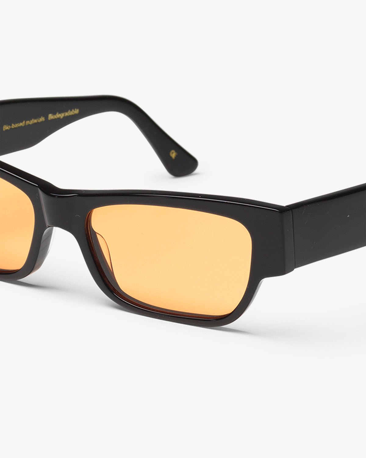 Sunglass 04 - Deep Black Solid - Orange