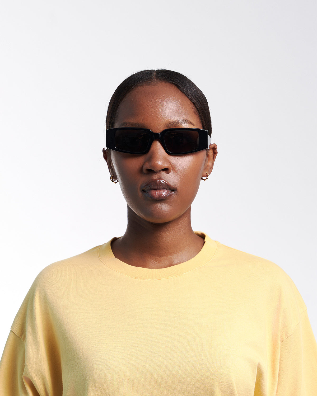 Sunglass 05 - Deep Black Solid - Orange