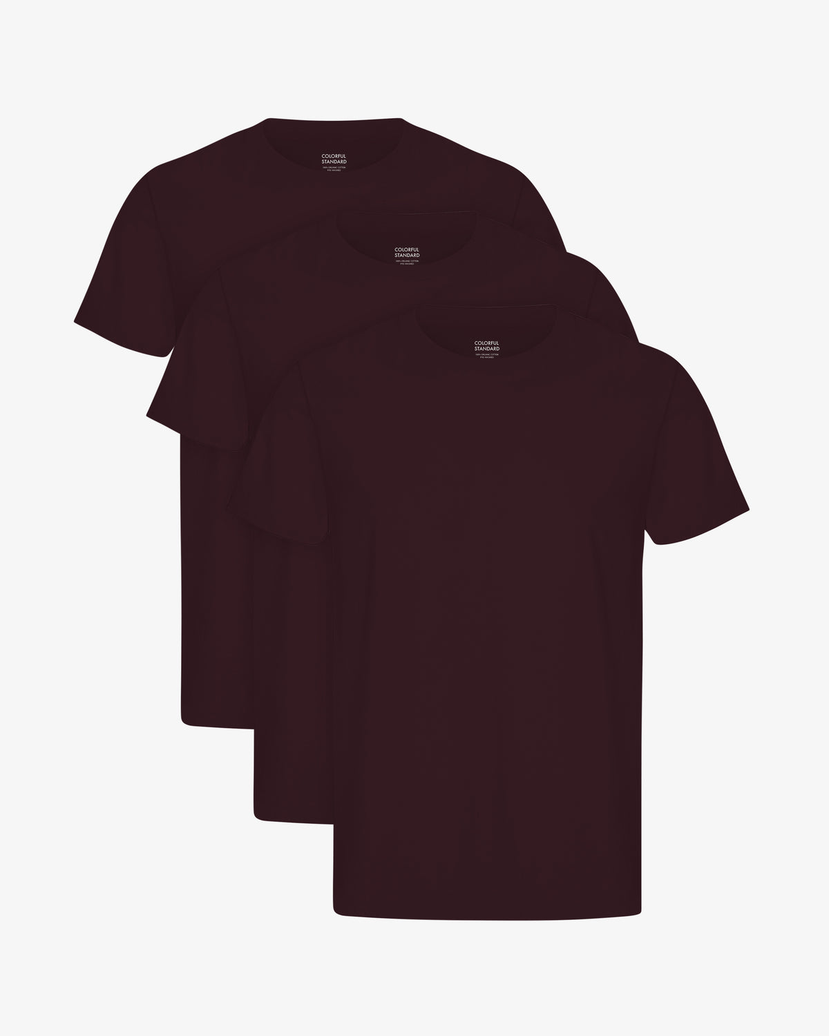 Classic Organic Tee - Oxblood Red (3-Pack)