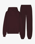 Organic Relaxed Hood Sweatsuit - Oxblood Red