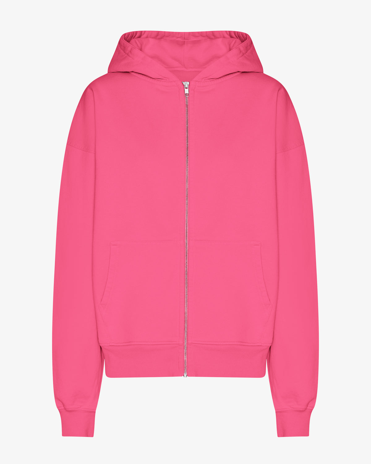 Organic Oversized Zip Hood - Bubblegum Pink