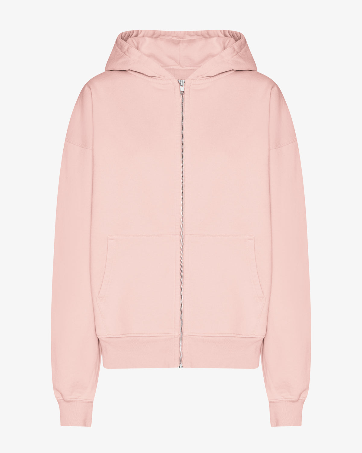 Organic Oversized Zip Hood - Faded Pink