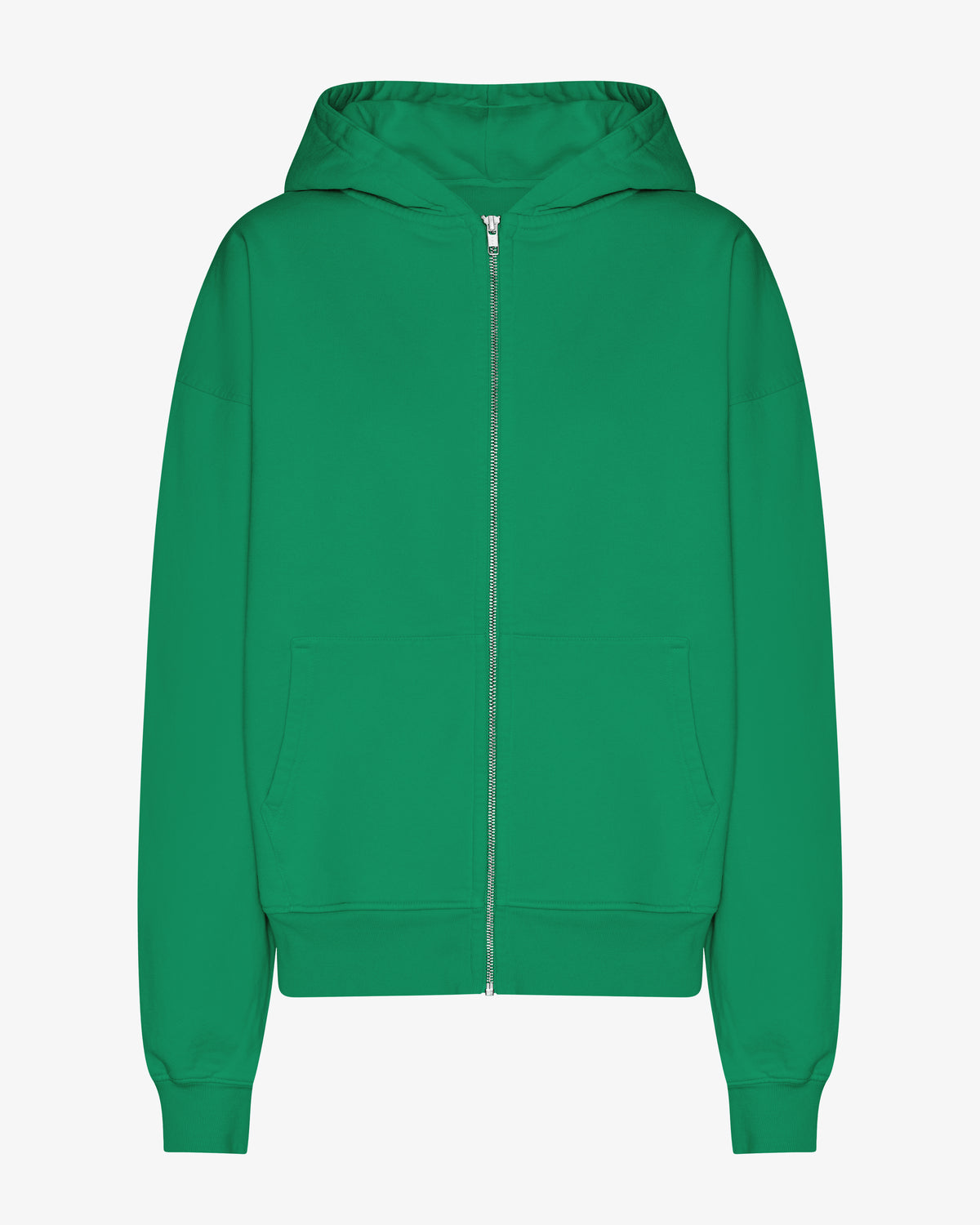 Organic Oversized Zip Hood - Kelly Green