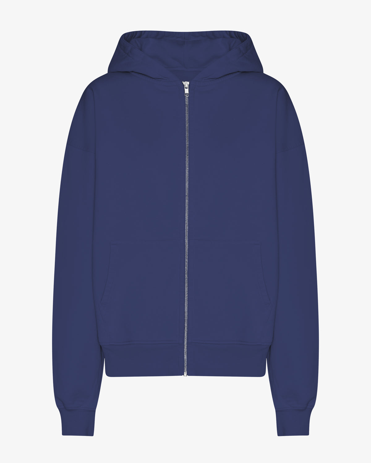 Organic Oversized Zip Hood - Marine Blue