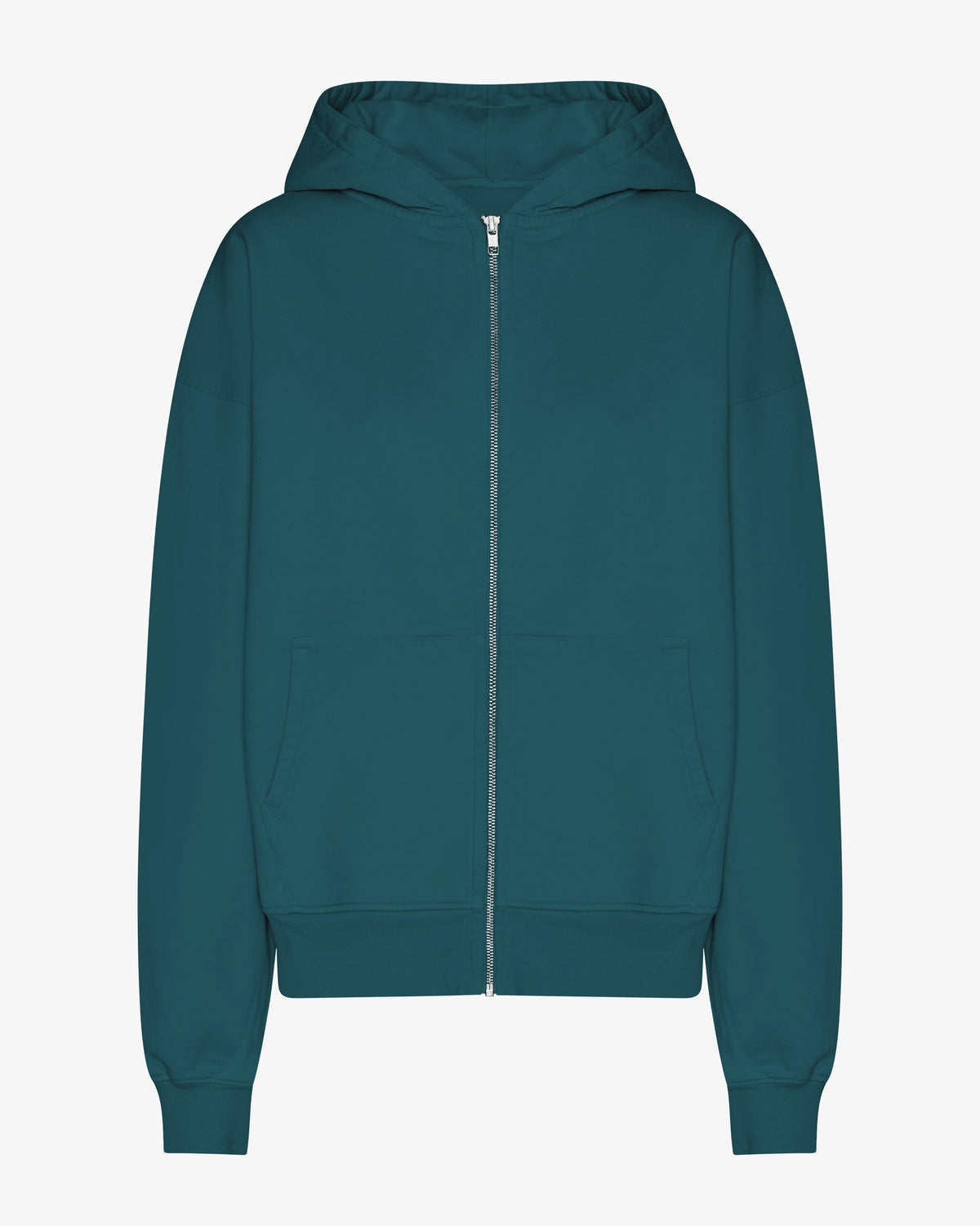 Organic Oversized Zip Hood - Ocean Green