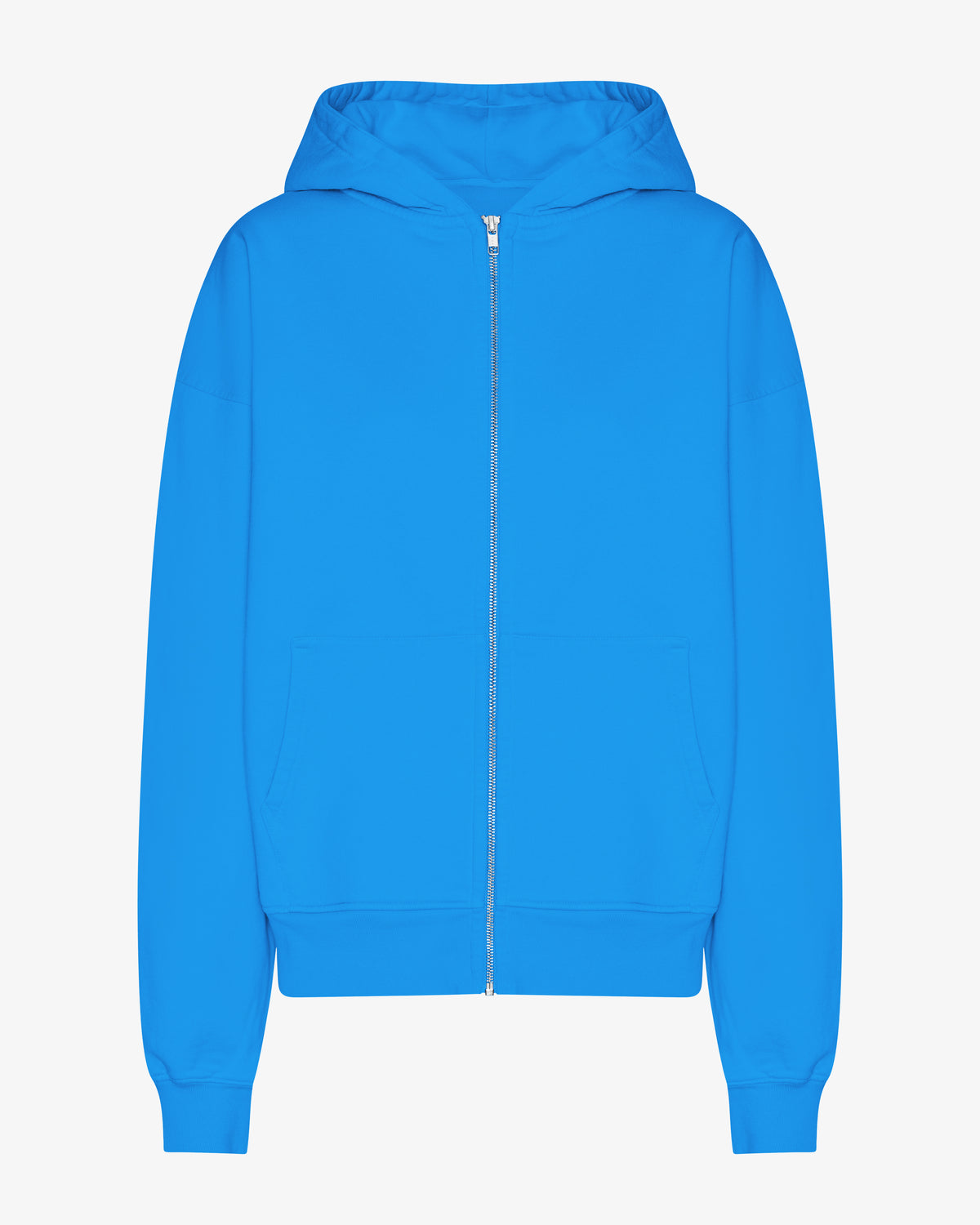 Organic Oversized Zip Hood - Pacific Blue