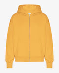 Organic Oversized Zip Hood - Burned Yellow