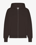 Organic Oversized Zip Hood - Coffee Brown