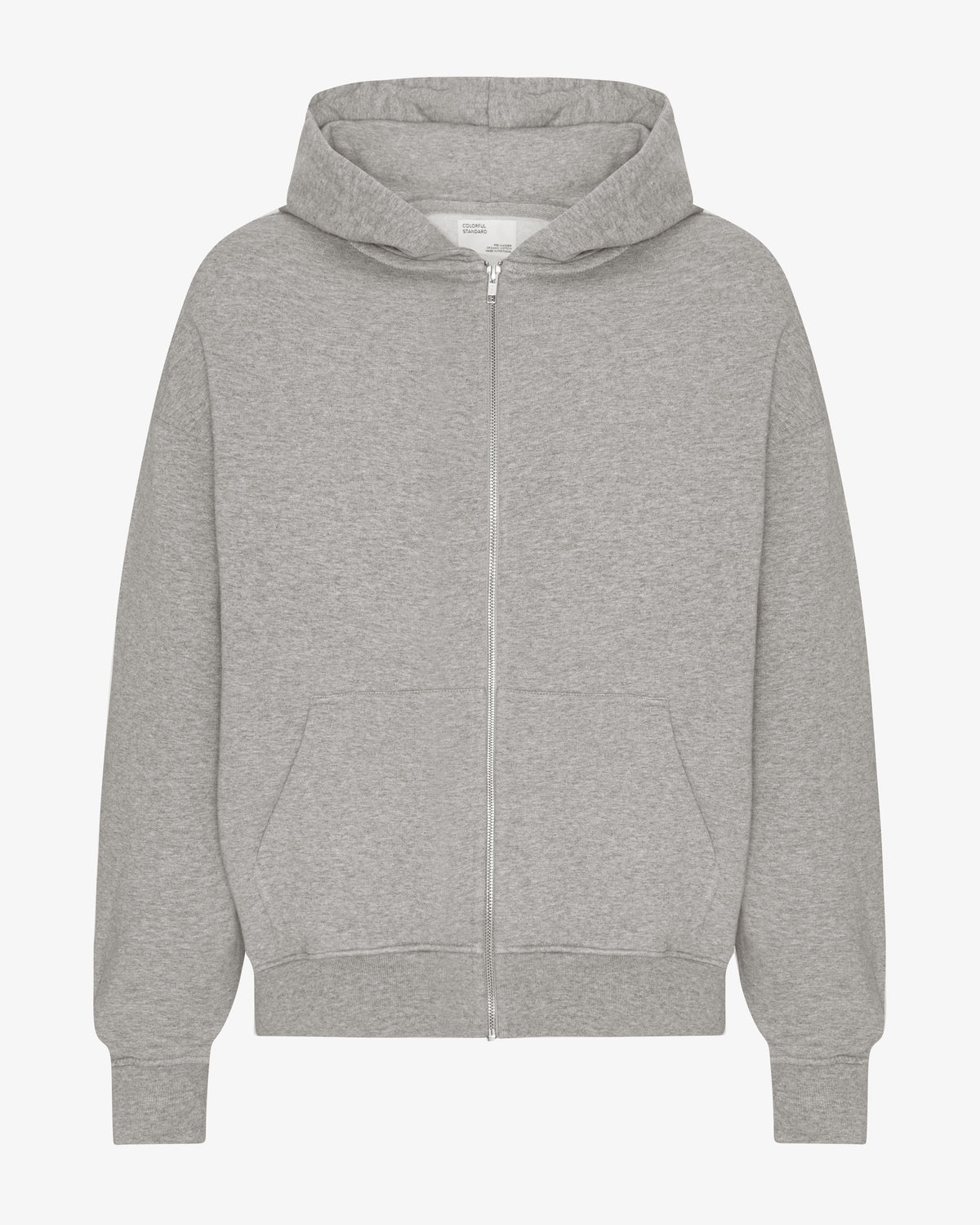 Organic Oversized Zip Hood - Heather Grey