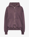 Organic Oversized Zip Hood - Faded Grape
