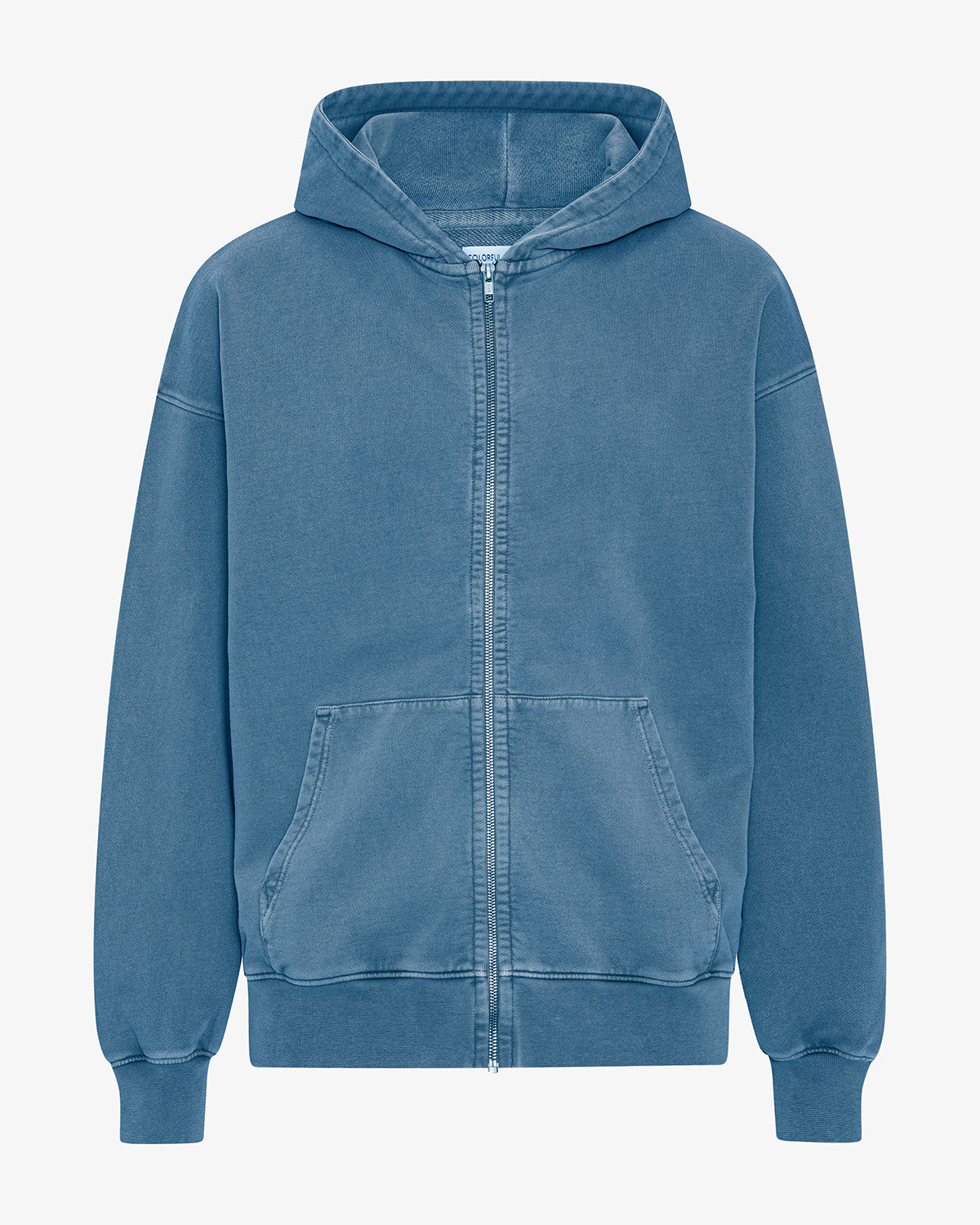 Organic Oversized Zip Hood - Faded Indigo