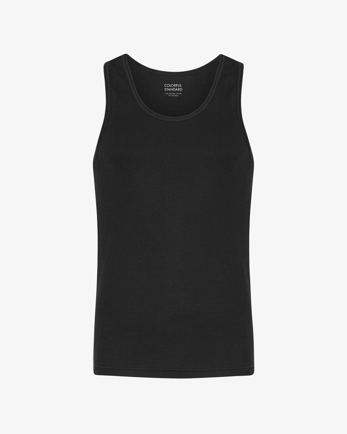 Organic Rib Tank Top - Deep Black
