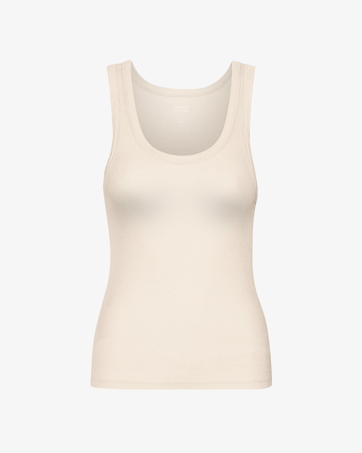 Women Organic Rib Tank Top - Ivory White