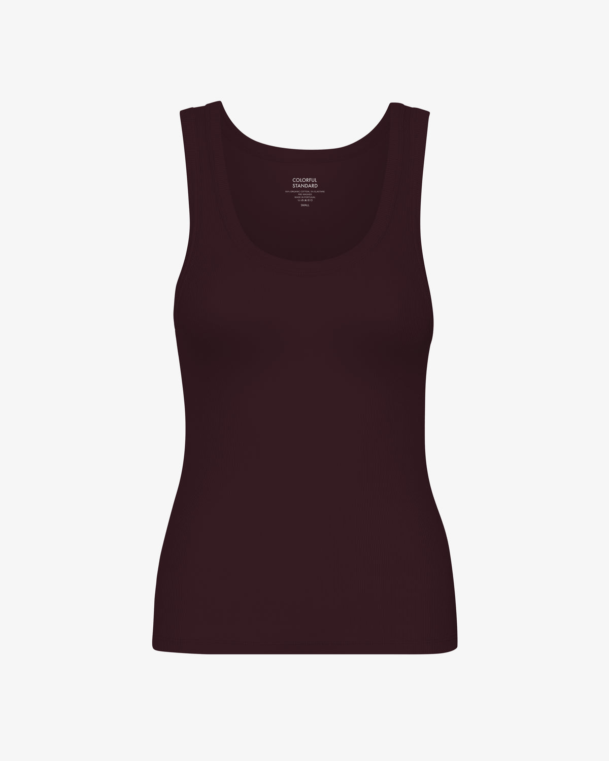 Women Organic Rib Tank Top - Oxblood Red