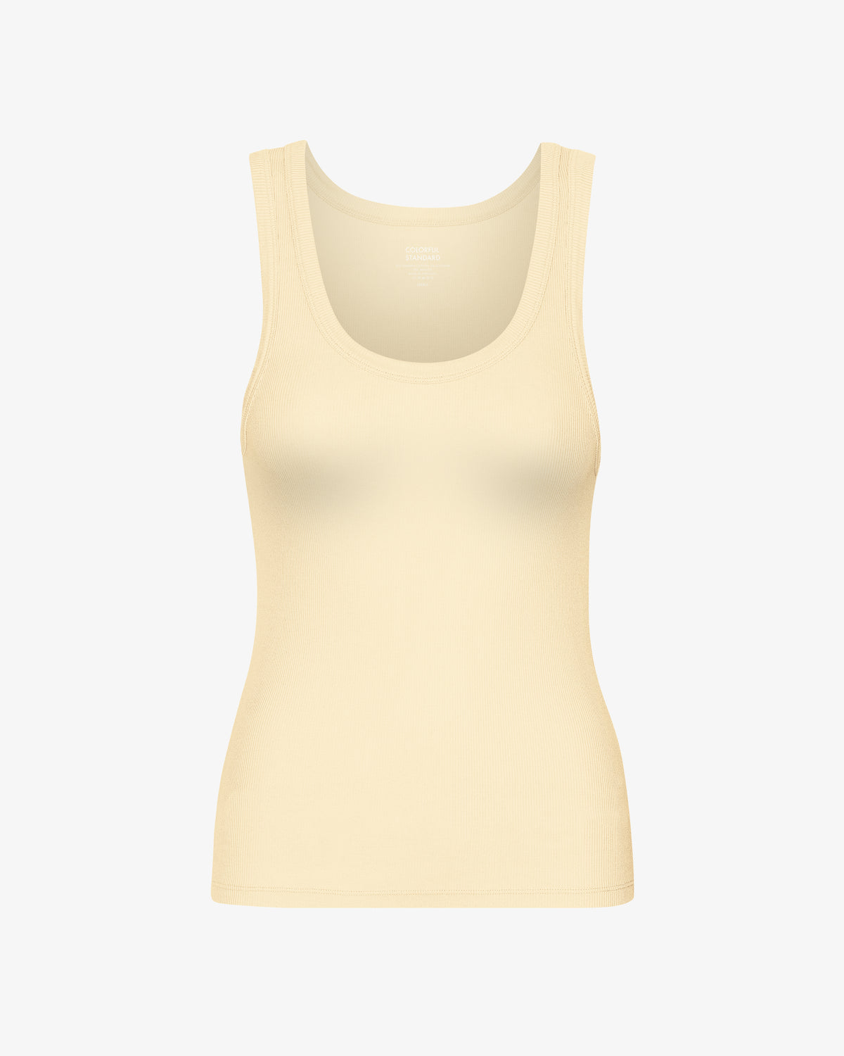 Women Organic Rib Tank Top - Soft Yellow