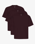 Oversized Organic T-Shirt - Oxblood Red (3-Pack)