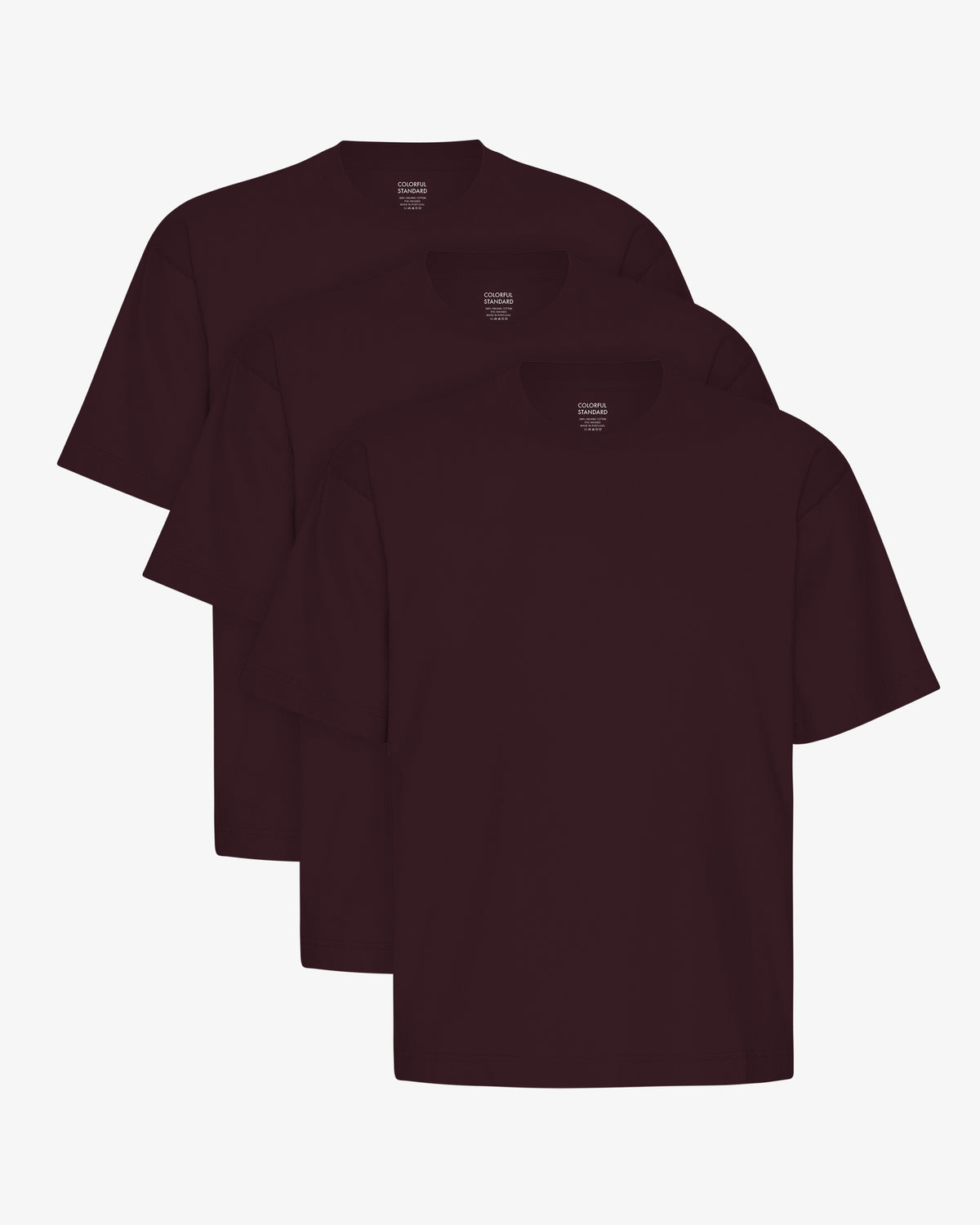 Oversized Organic T-Shirt - Oxblood Red (3-Pack)
