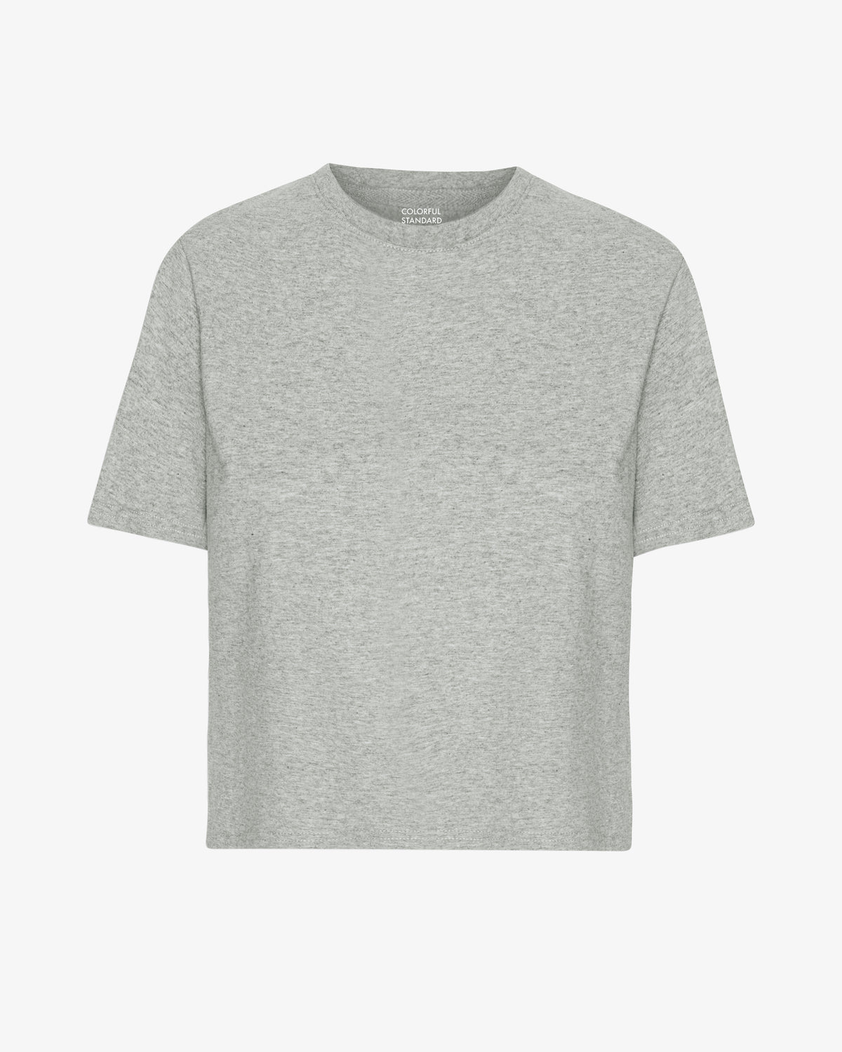 Organic Boxy Crop Tee - Heather Grey