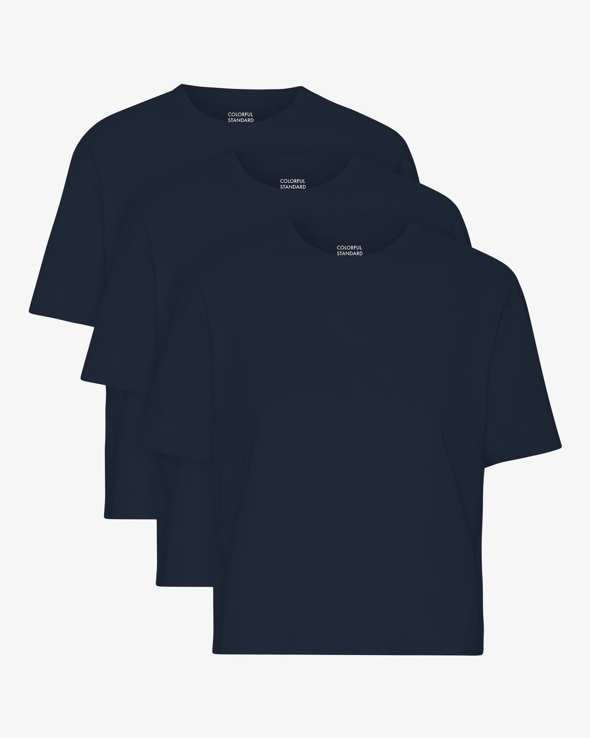 Organic Boxy Crop Tee - Navy Blue (3-Pack)