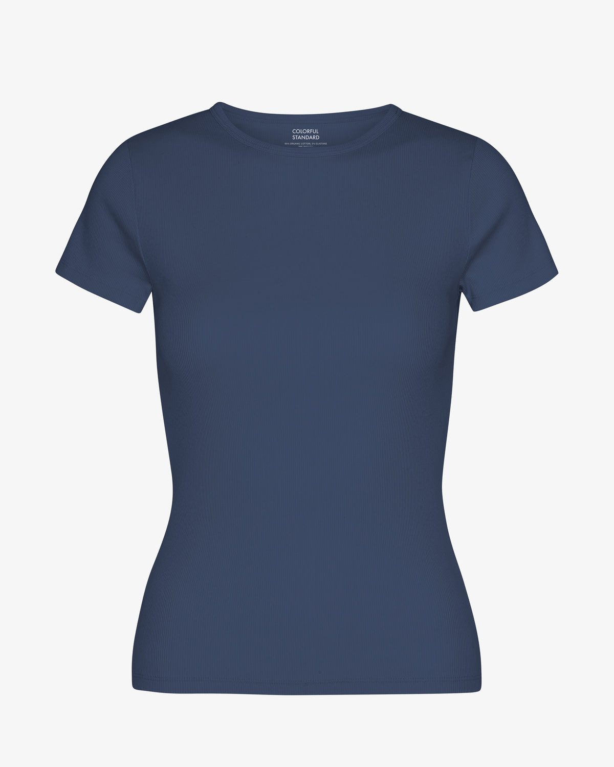 Organic Rib T-Shirt - Petrol Blue