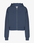 Organic Crop Zip Hood - Petrol Blue