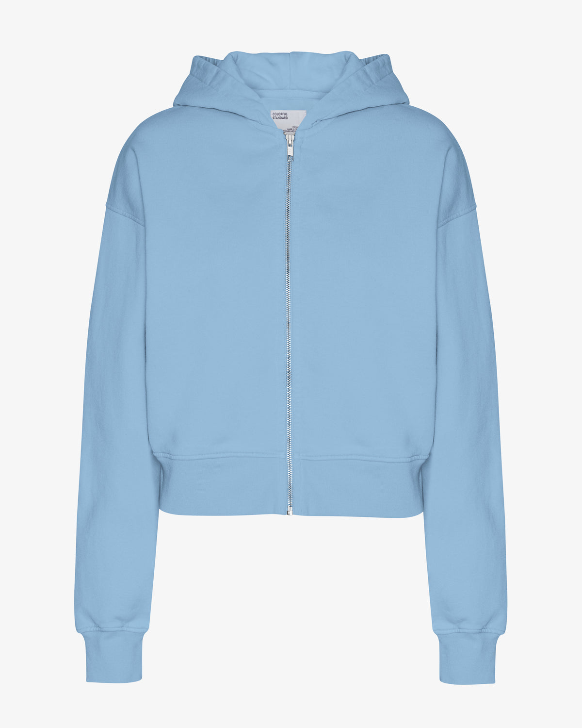 Organic Crop Zip Hood - Seaside Blue