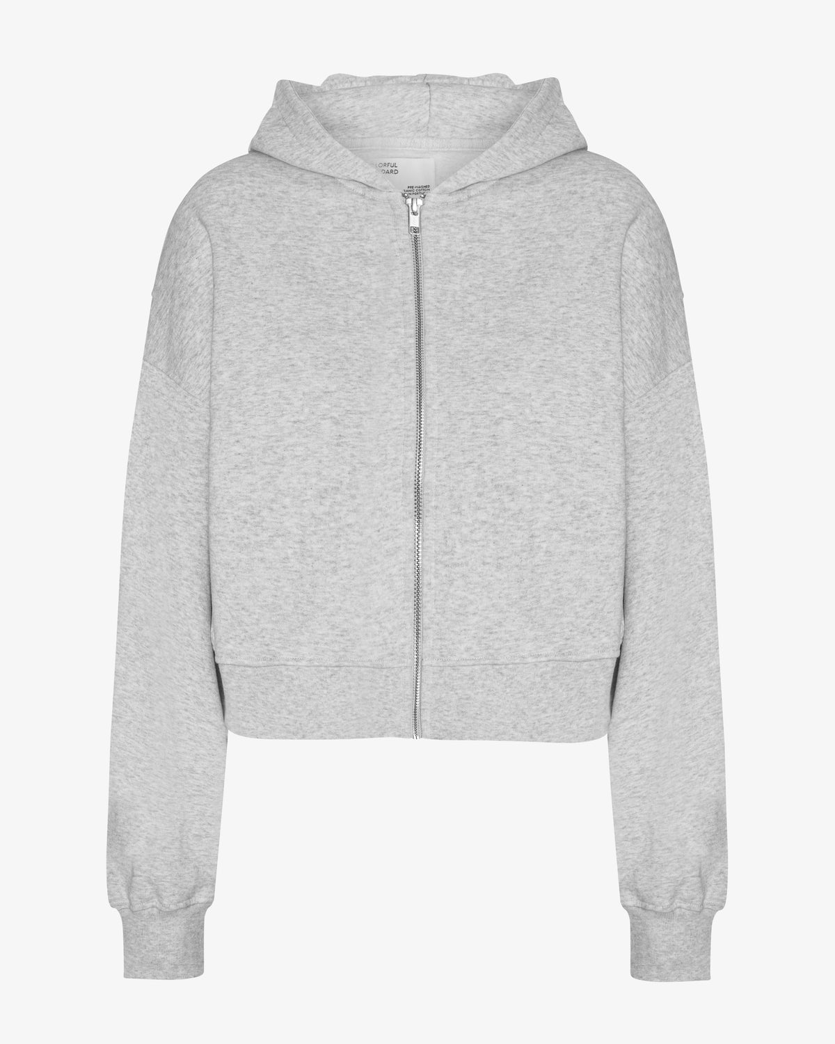 Organic Crop Zip Hood - Snow Melange