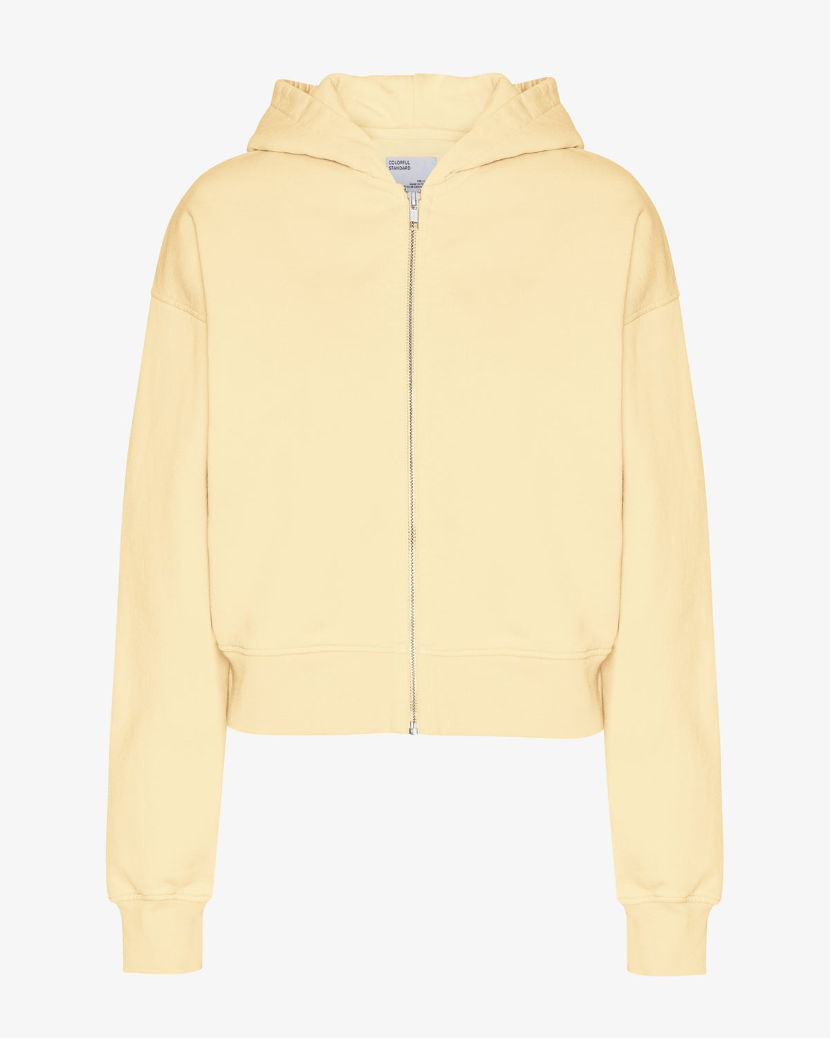 Organic Crop Zip Hood - Soft Yellow