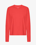 Women Organic LS T-Shirt - Red Tangerine