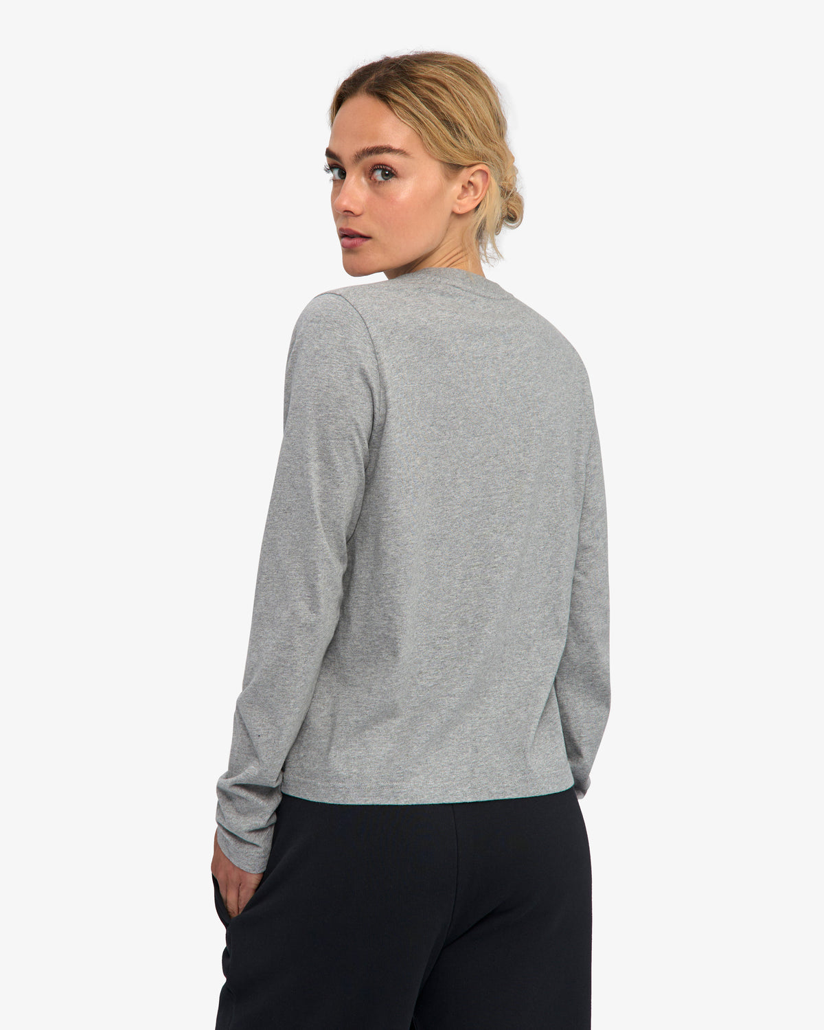 Women Organic LS T-Shirt - Heather Grey
