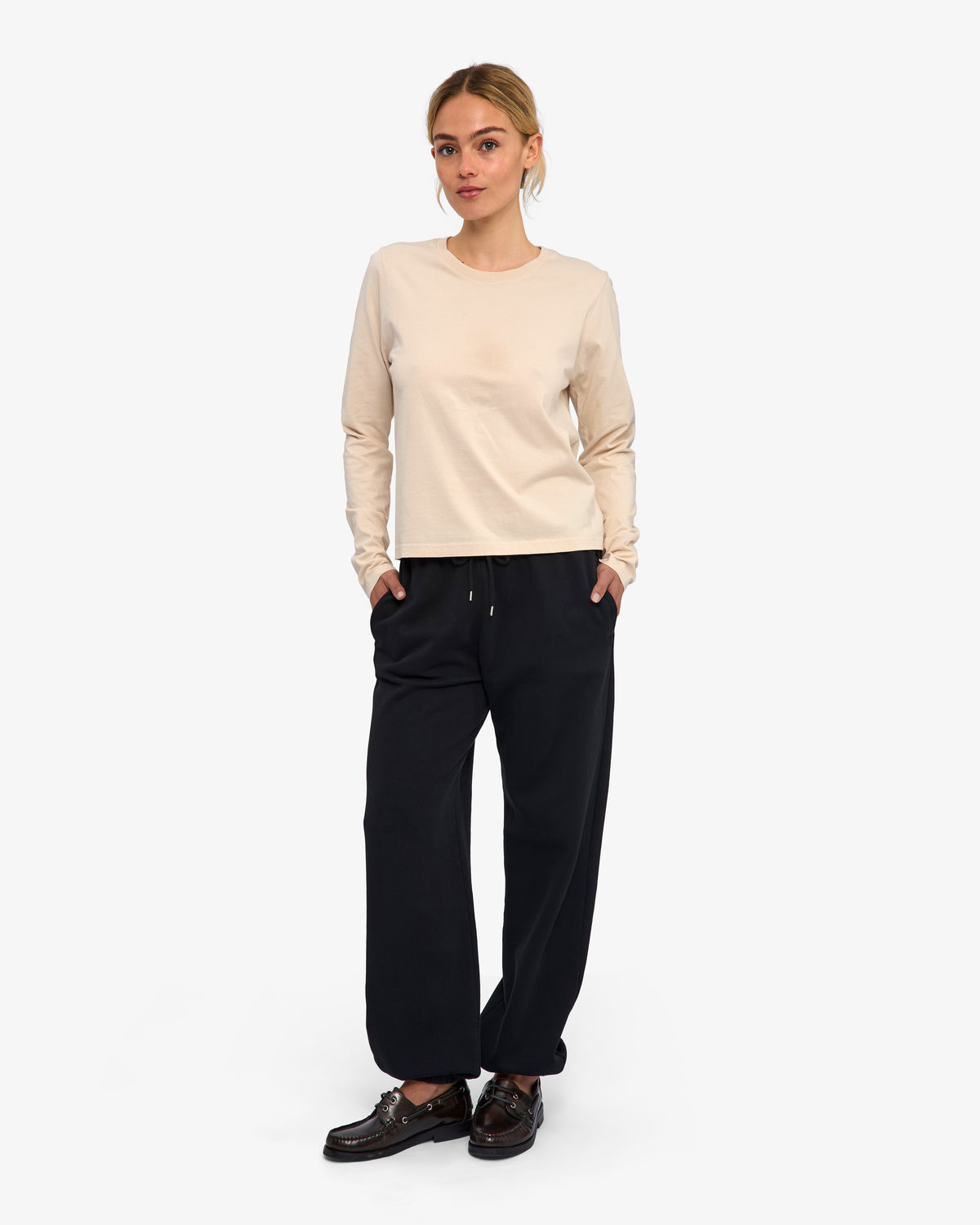 Women Organic LS T-Shirt - Ivory White