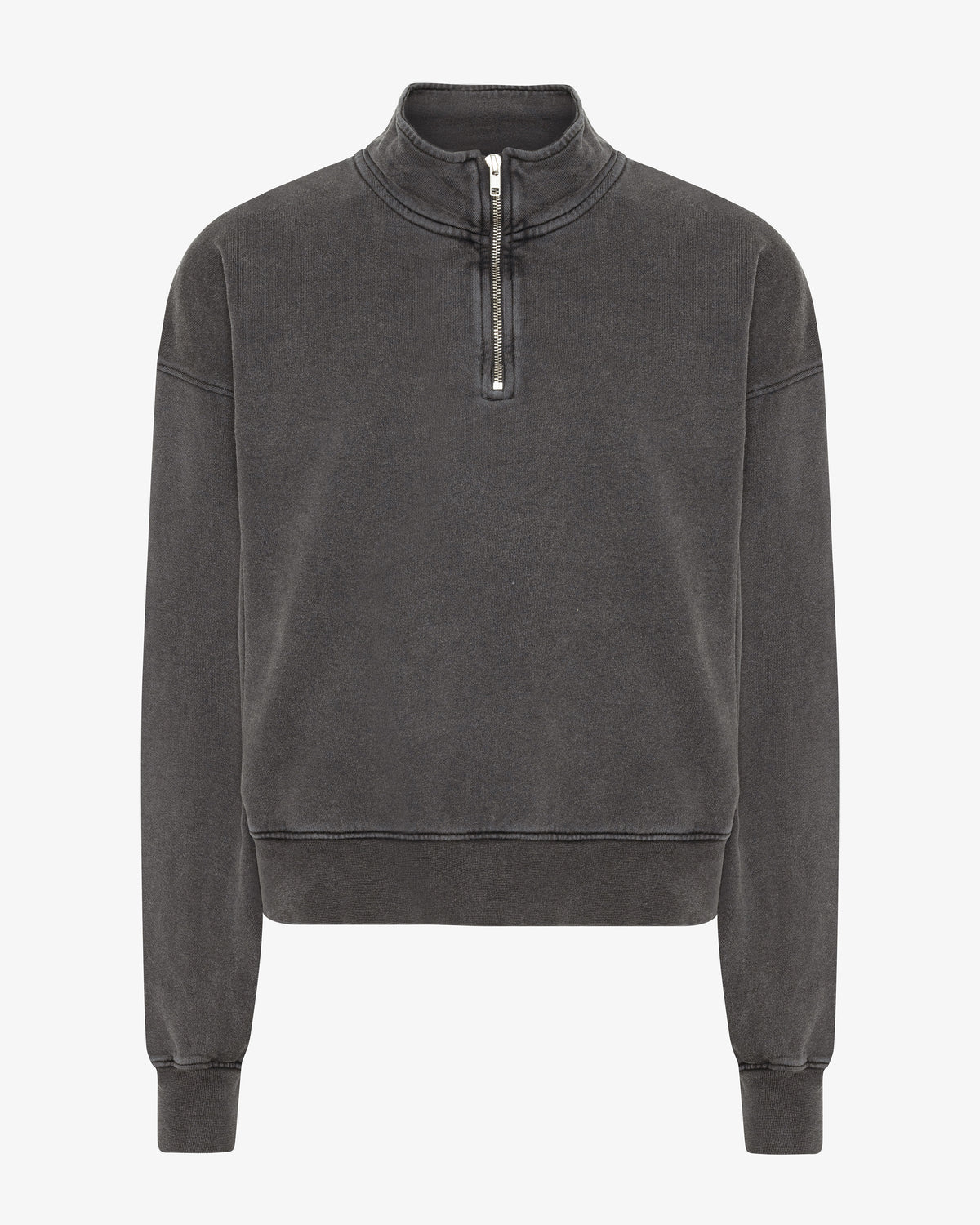 Women Organic Quarter Zip - Faded Black