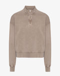 Women Organic Quarter Zip - Faded Khaki