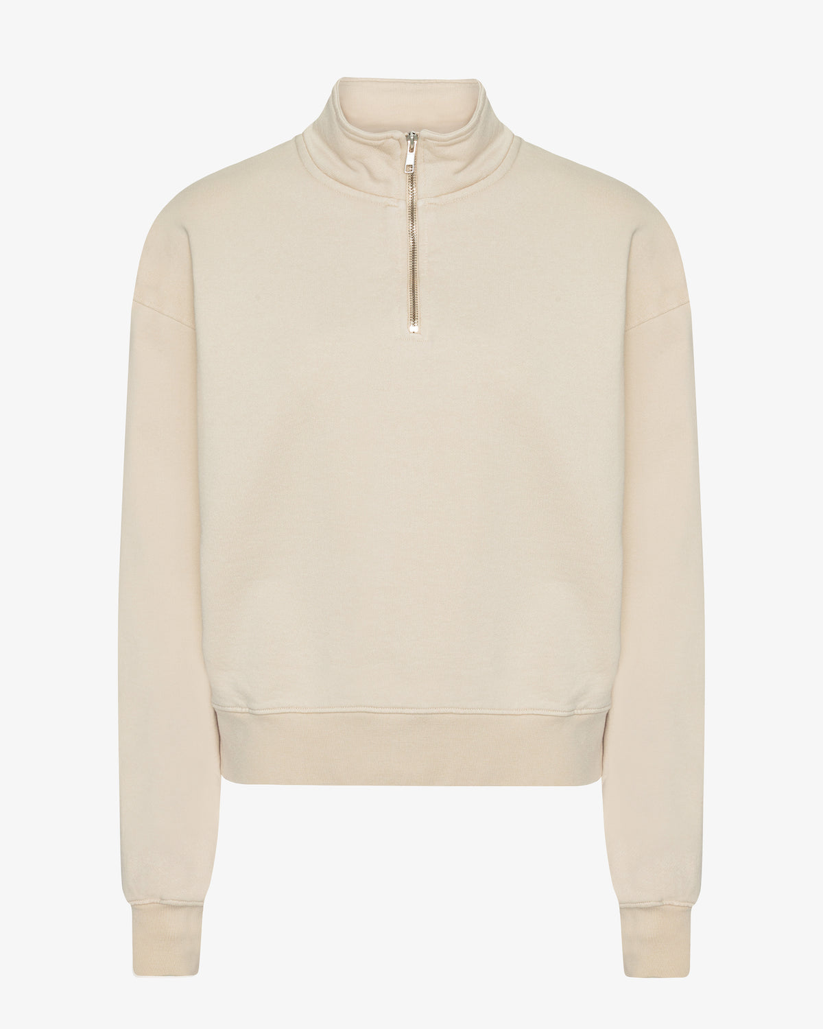 Women Organic Quarter Zip - Ivory White