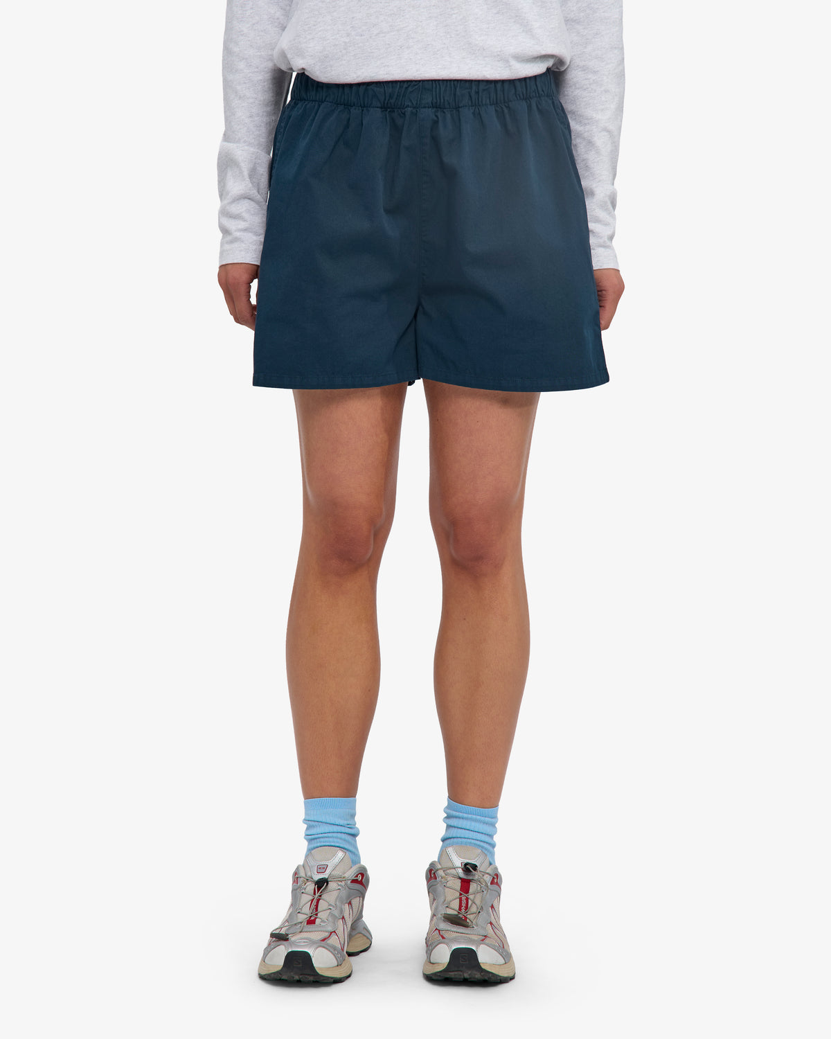 Women Organic Twill Shorts - Petrol Blue