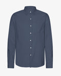 Organic Flannel Shirt - Petrol Blue