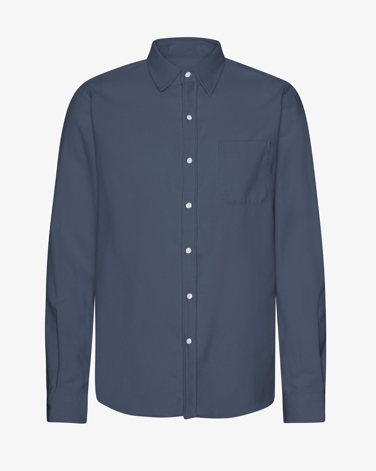 Organic Flannel Shirt - Petrol Blue