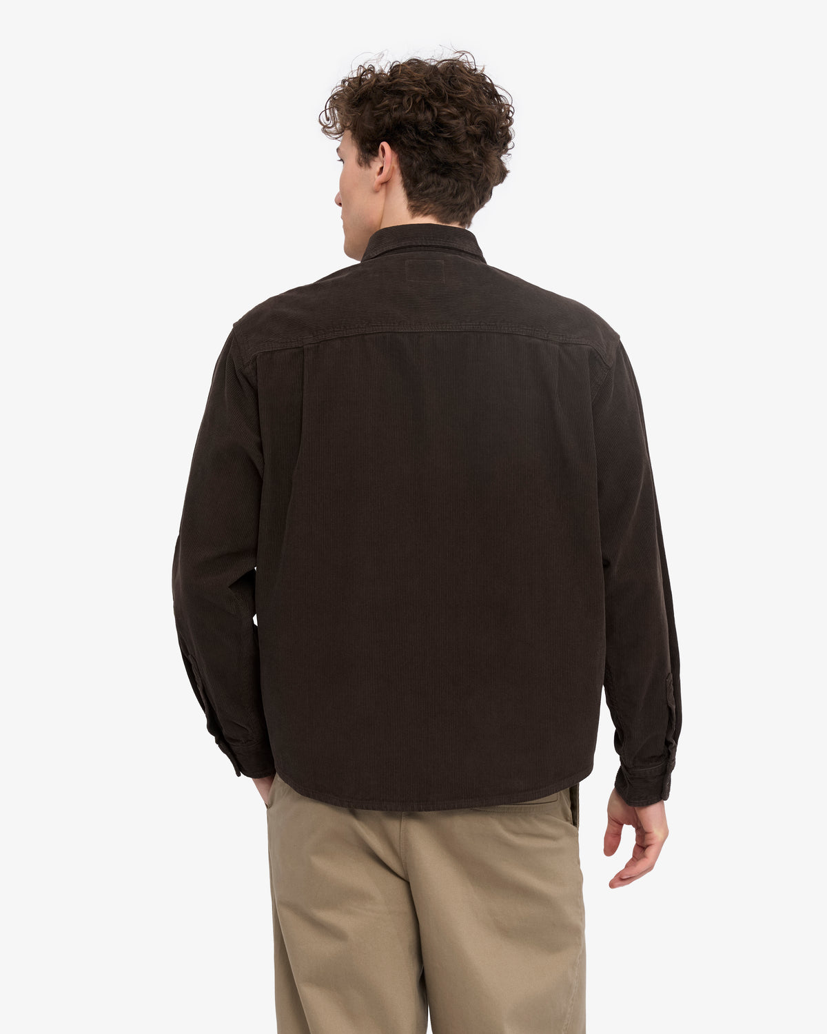 Organic Corduroy Boxy Overshirt - Coffee Brown