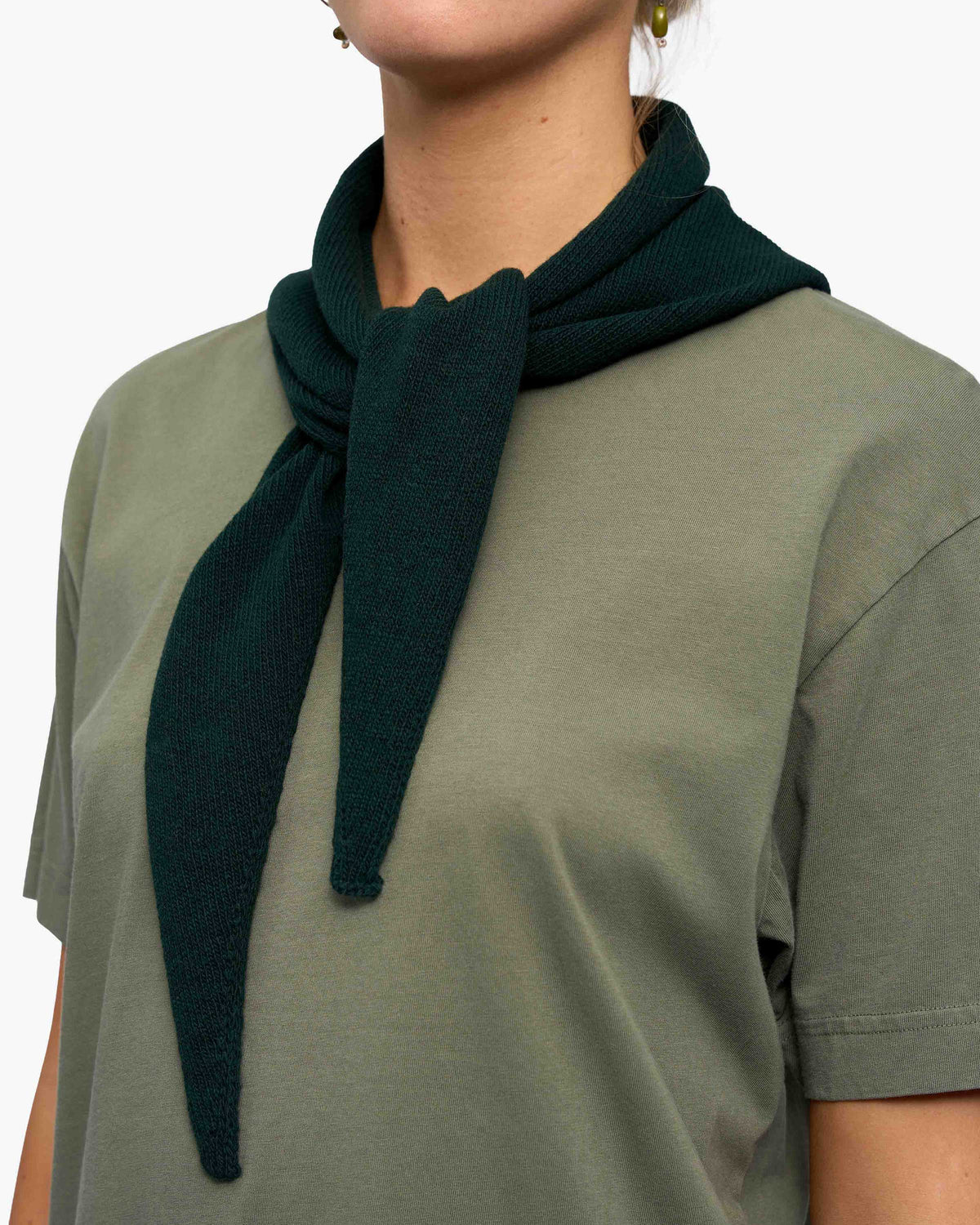 Merino Wool Triangle Scarf - Emerald Green