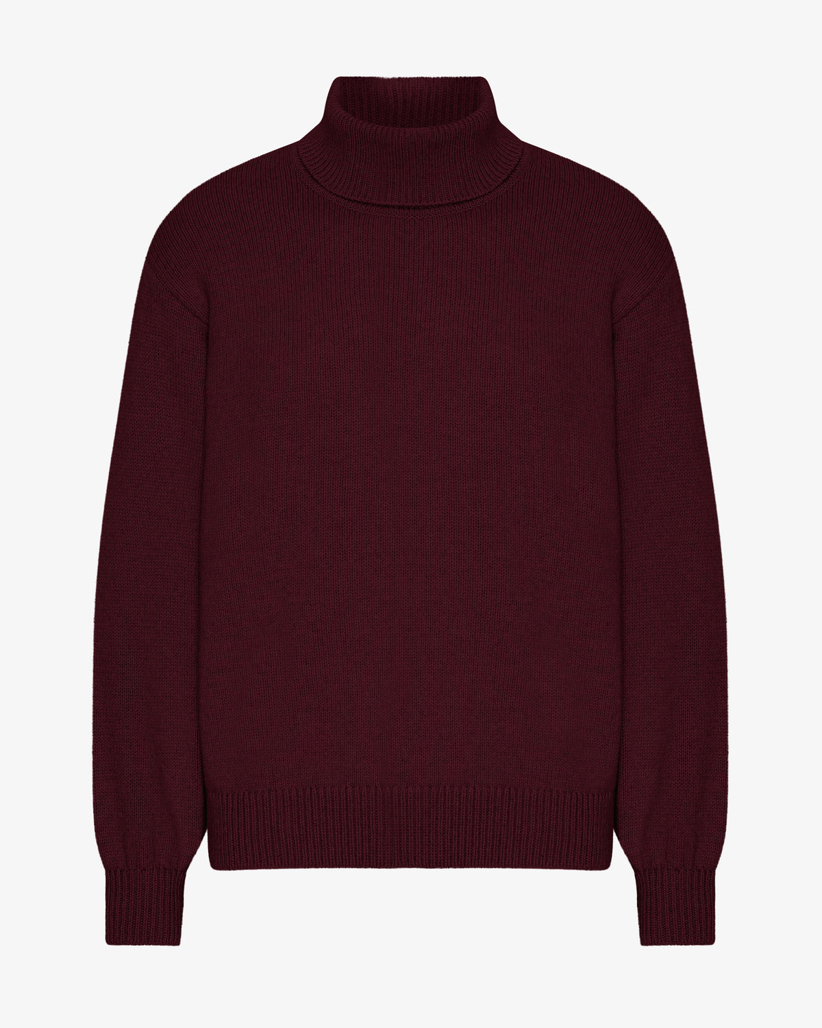 Merino Wool Turtleneck - Oxblood Red