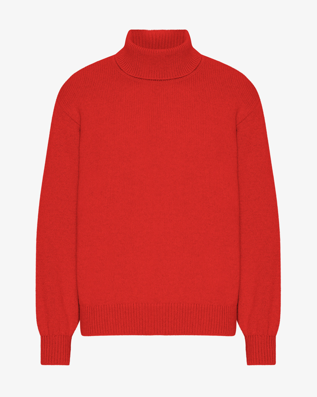 Merino Wool Turtleneck - Red Tangerine