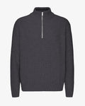 Merino Quarter Zip - Lava Grey