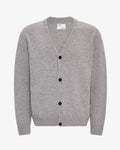 Merino Wool V-Neck Cardigan - Heather Grey