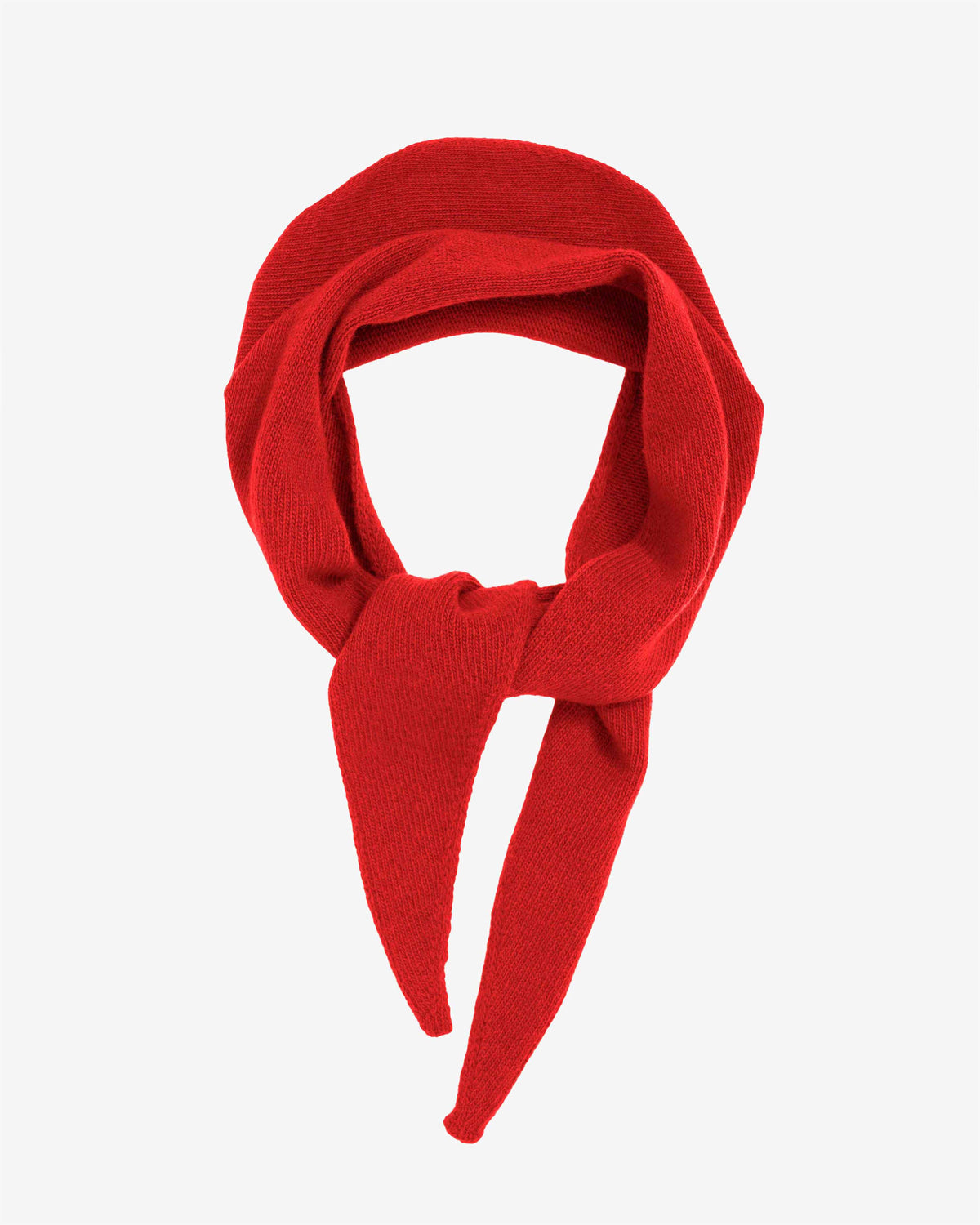 Merino Wool Triangle Scarf - Red Tangerine
