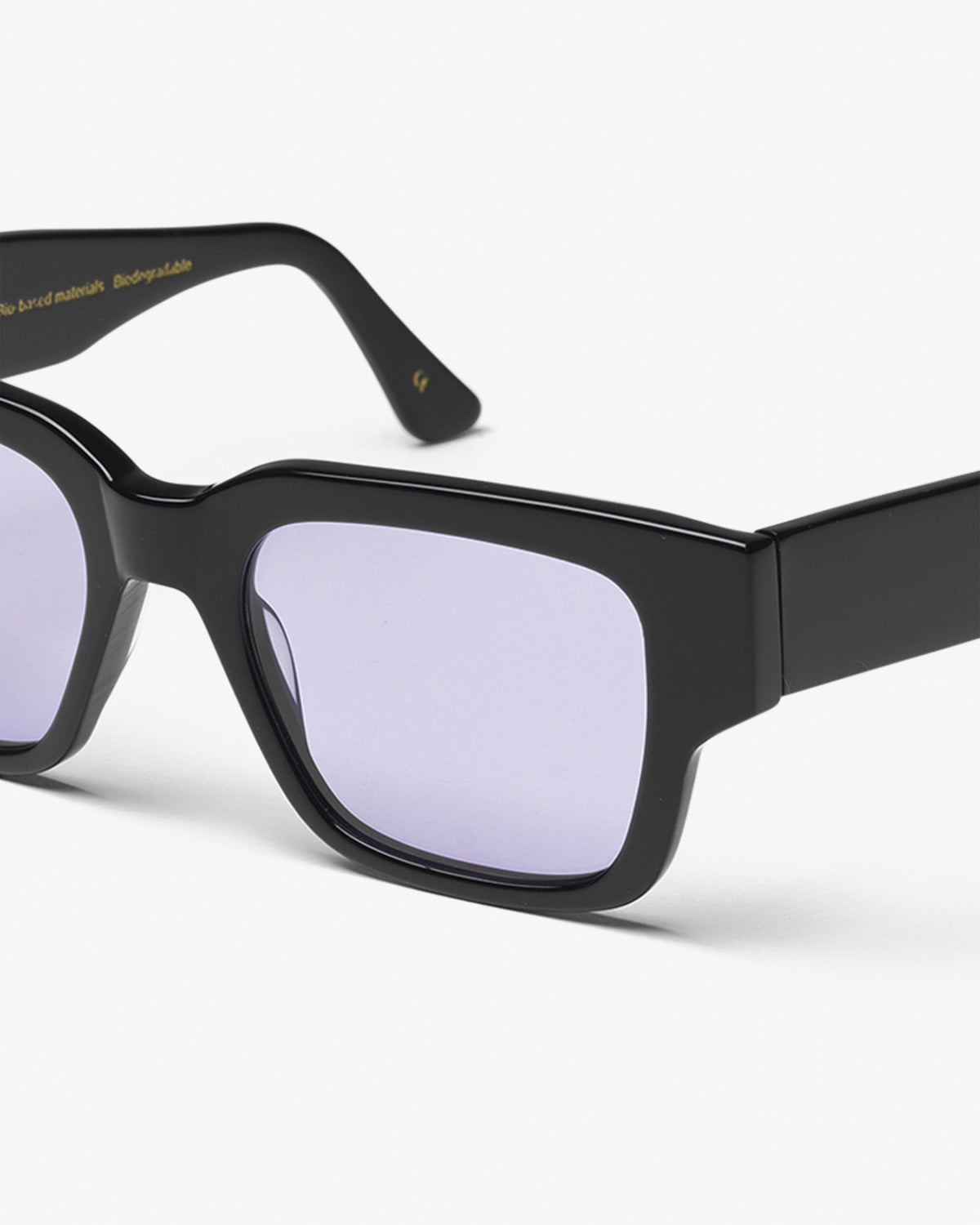 Sunglass 02 - Deep Black Solid - Lavender