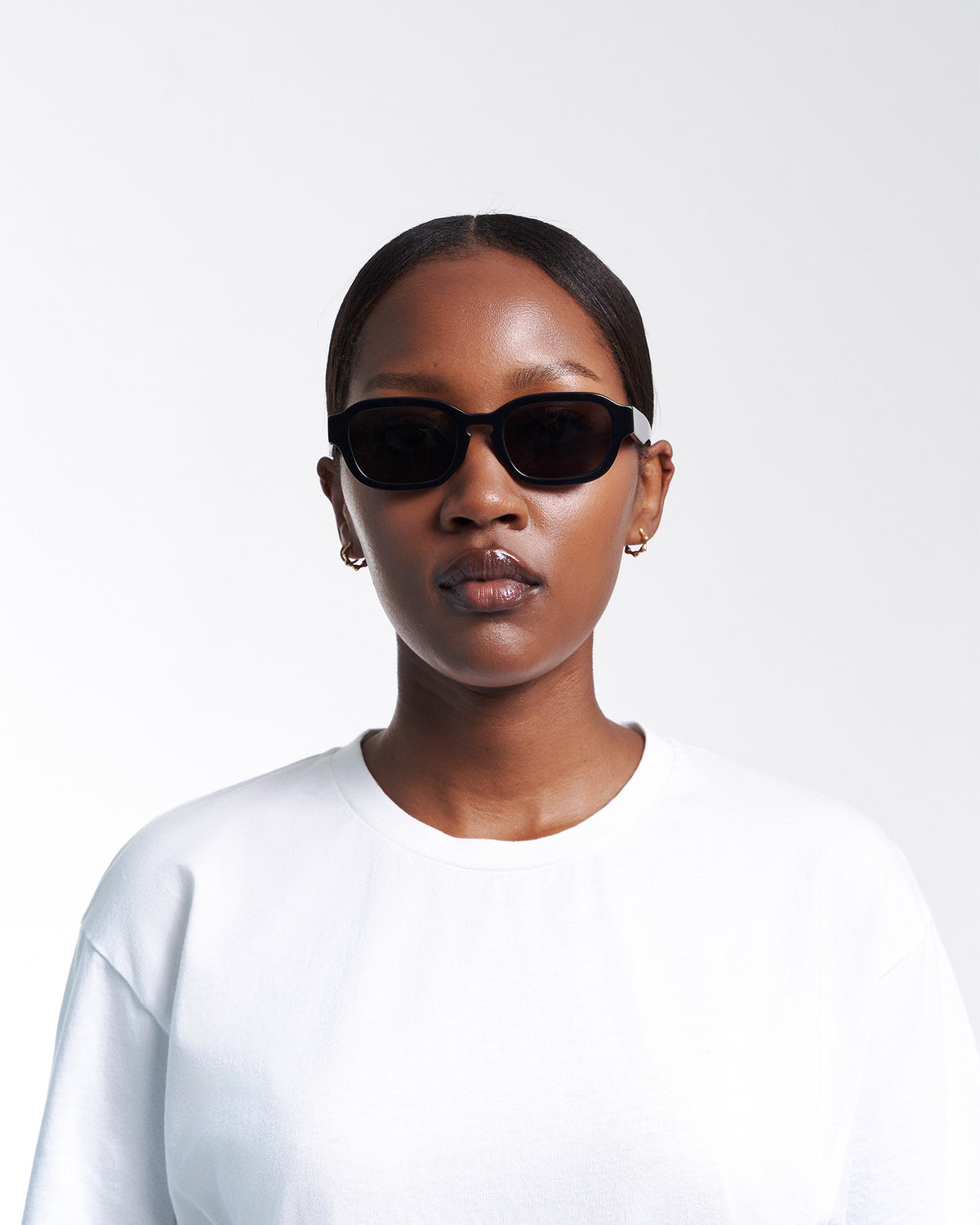 Sunglass 01 - Deep Black Solid - Orange