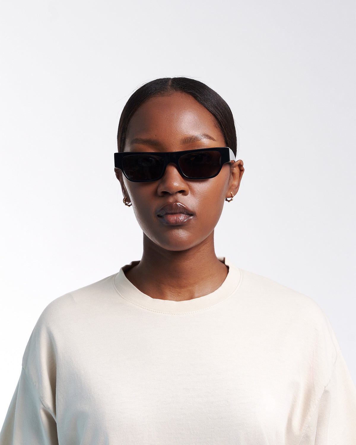 Sunglass 04 - Deep Black Solid - Orange