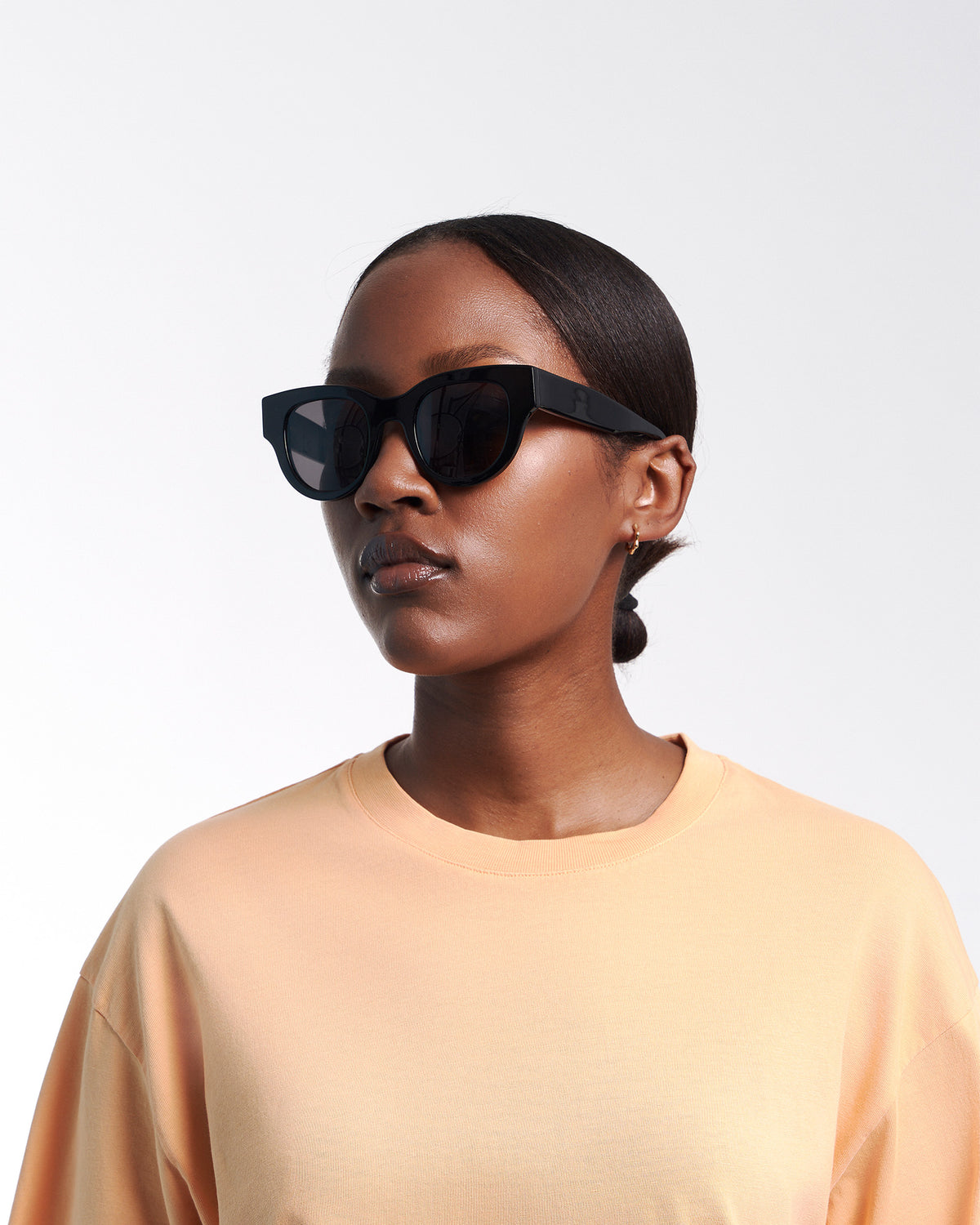 Sunglass 06 - Deep Black Solid - Orange