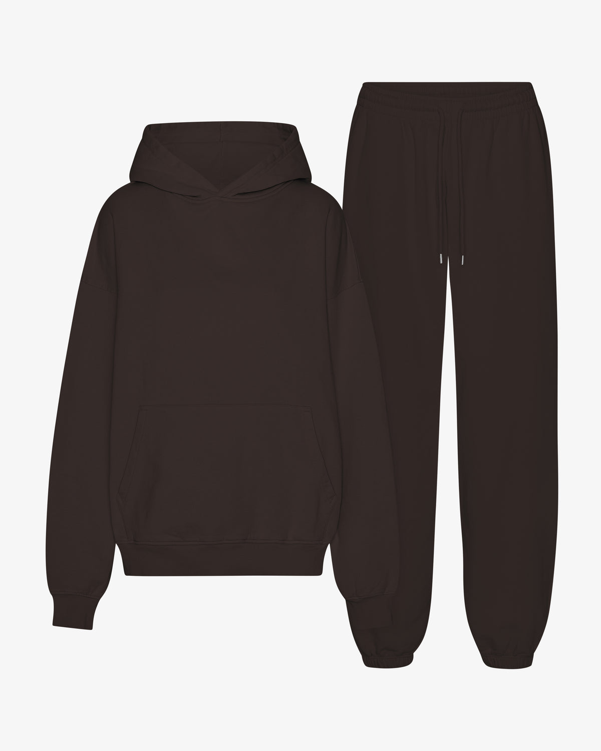 Organic Relaxed Hood Sweatsuit - Coffee Brown